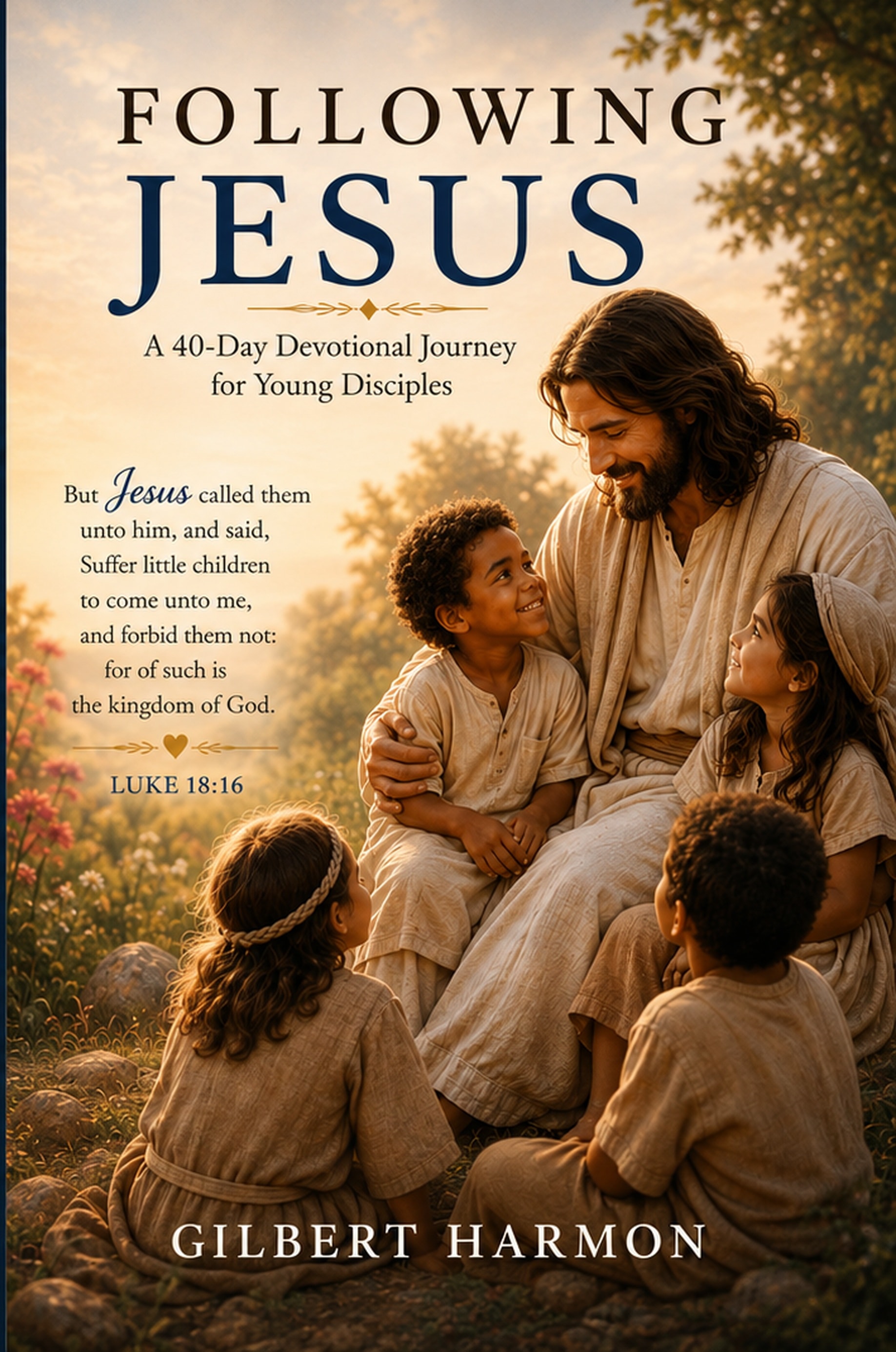 Following Jesus: A 40-Day Devotional Journey for Young Disciples — book cover by Gilbert Harmon